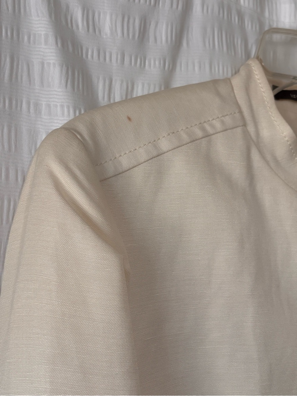 Liz Claiborne Linen Silk Collarless Blazer Cream Sz 12 - Picture 5 of 9
